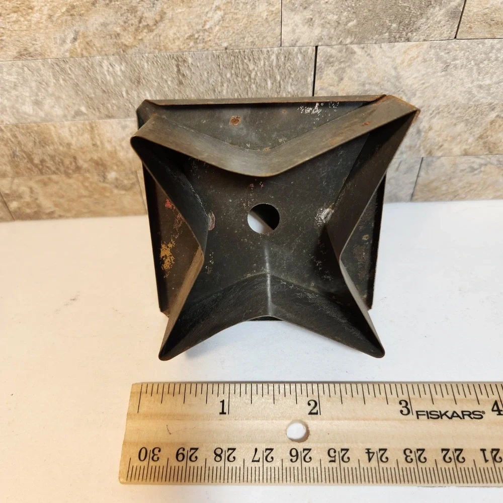 Antique Primitive Tin Star Cookie Cutter Square Frame Arched Handle 3 Inch